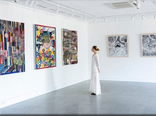 A Person Looking At Art On The Wall